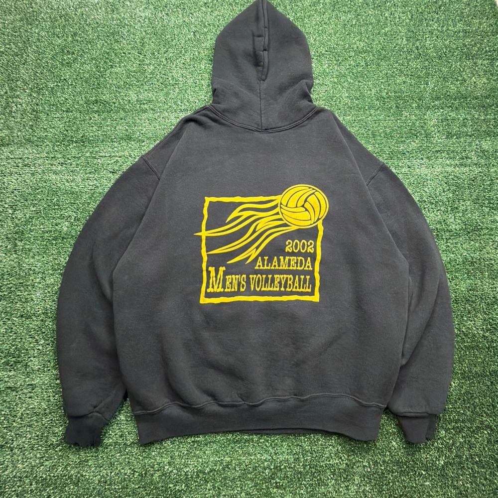 Vintage Russell Athletic Alameda Volleyball Hornets Hoodie Black Mens L 2002